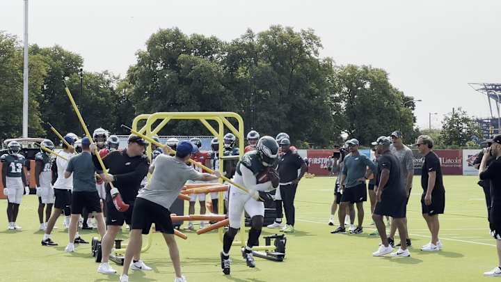 Eagles Training Camp: Jalen Carter vs. Cam Jurgens & Violent Collisions Highlight 1st Day in Pads Eagles Training Camp: Jalen Carter vs. Cam Jurgens & Violent Collisions Highlight 1st Day in Pads
