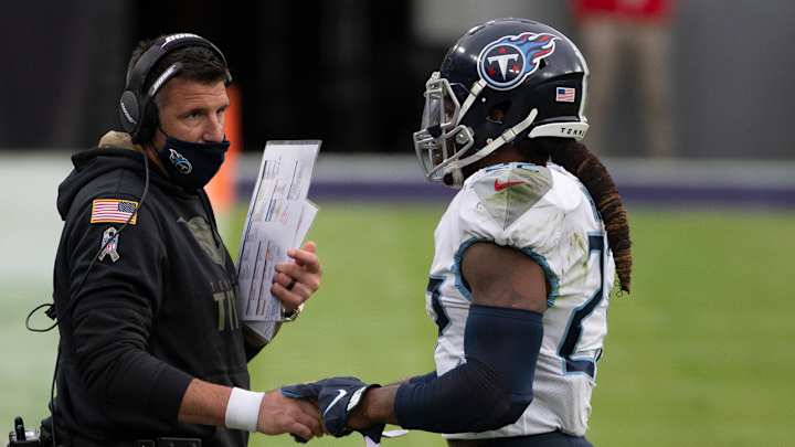 Mike Vrabel Had a Quick Three-Word Answer for How Many 5-Year-Olds It Would Take to Tackle Derrick Henry Mike Vrabel Had a Quick Three-Word Answer for How Many 5-Year-Olds It Would Take to Tackle Derrick Henry