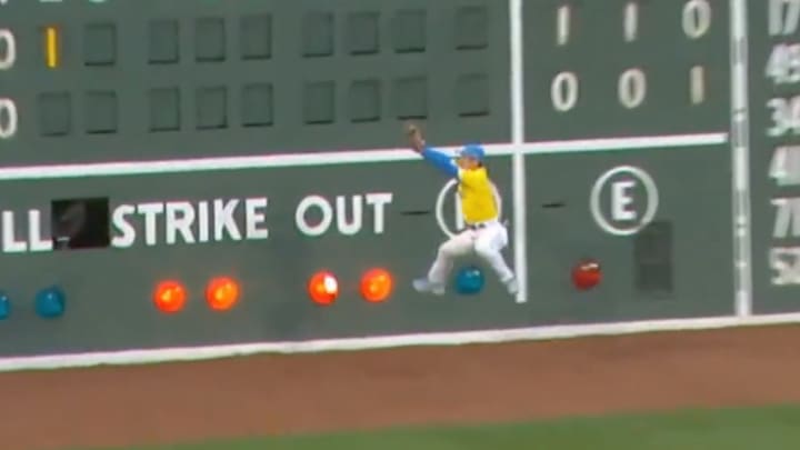 Fly Ball Crashed Through Fenway Park’s Green Monster Scoreboard Light