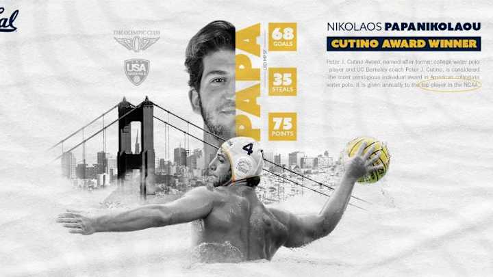 Cal's Nikolaos Papanikolaou Wins Cutino Award as Nation's Top Water Polo Athlete