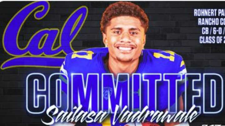 Cornerback Sailasa Vadrawale Commits to Cal for 2023