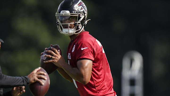 Falcons Training Camp Notebook: Marcus Mariota Stout as Drake London, A.J. Terrell Face Off