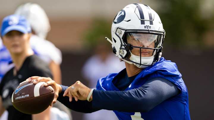 Watch: BYU Quarterback Jaren Hall Throws Long Touchdown to Chase Roberts