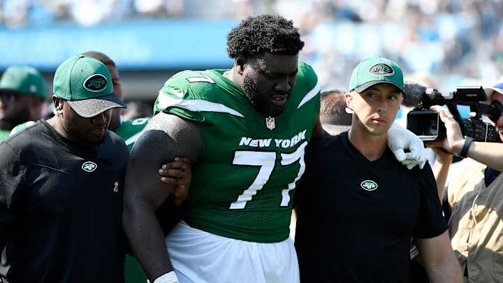 Jets OT Mekhi Becton Out For Season; Trade For Falcons Lineman Kaleb McGary?