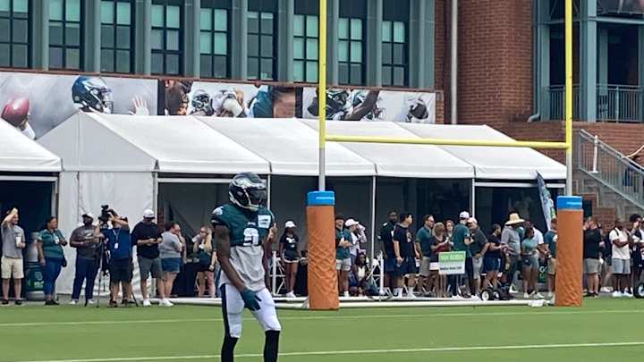 Eagles Training Camp Notebook: First Skirmish of Summer, Return of DeVonta Smith Eagles Training Camp Notebook: First Skirmish of Summer, Return of DeVonta Smith