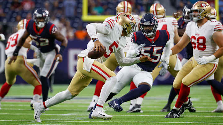 Pass Protection Falters for Trey Lance in 49ers 17-0 Loss to Texans
