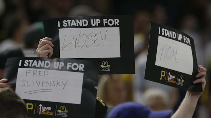 SF Giants use portraits drawn by children who have faced a cancer diagnosis on scoreboard SF Giants use portraits drawn by children who have faced a cancer diagnosis on scoreboard