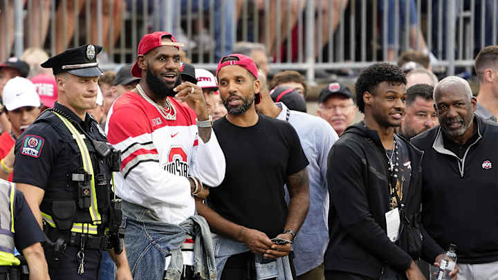 LeBron, Bronny James Attend Ohio State-Notre Dame Season Opener