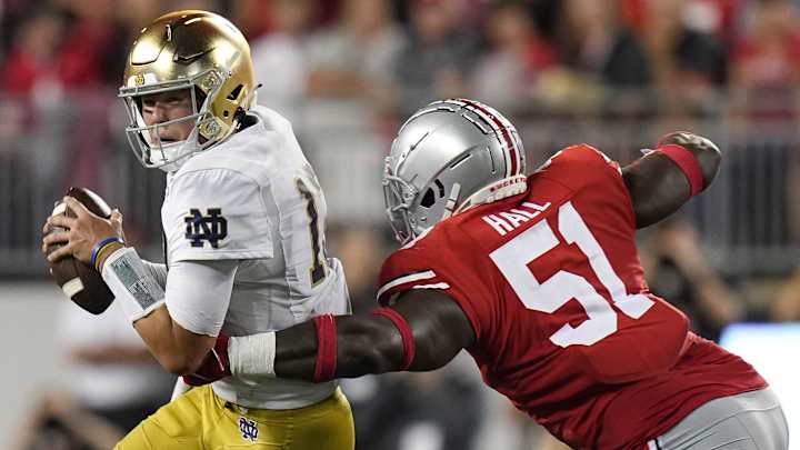 Ohio State Defensive Tackle Michael Hall Disruptive Against Notre Dame