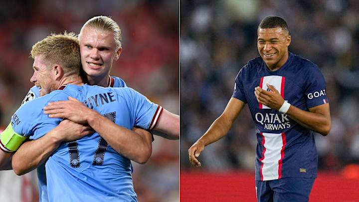 Kylian Mbappe, Erling Haaland Each Score Twice in Champions League Openers