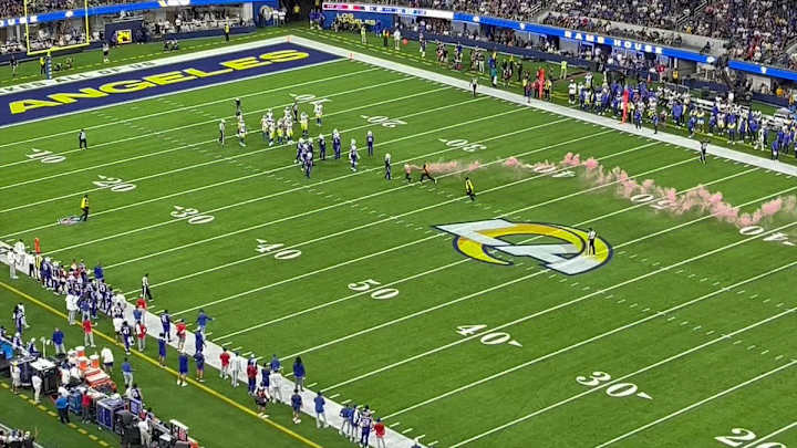 WATCH: Flare On Field Halts Rams-Bills Game