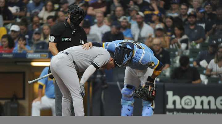 WATCH: Yankees Marwin Gonzalez Gets Hit in Head by Catcher's Throw