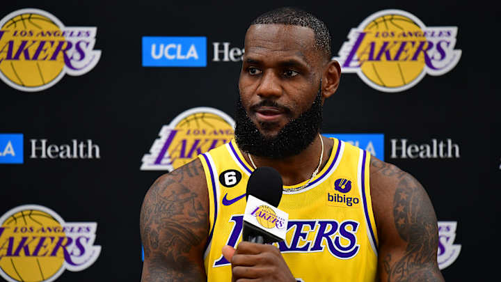 LeBron James Wears Retro Shoes at NBA Media Day