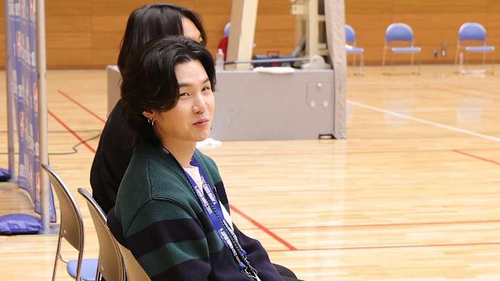 BTS Member Suga Attends Golden State Warriors Practice