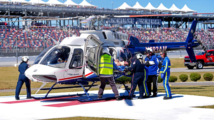 NASCAR Truck Driver Airlifted to Hospital After Car Burst Into Flames NASCAR Truck Driver Airlifted to Hospital After Car Burst Into Flames