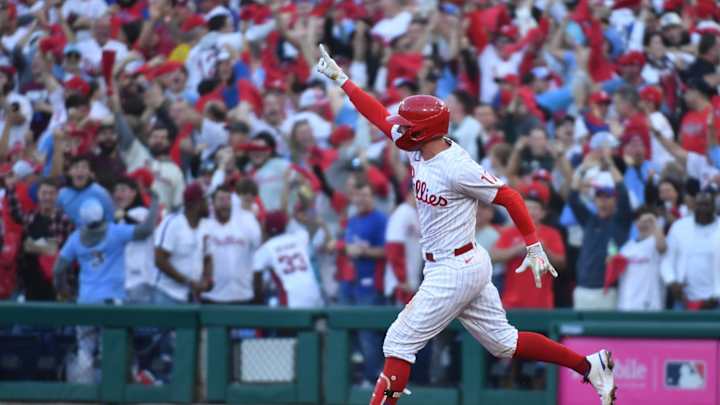 WATCH: Phillies' Rhys Hoskins Crushes Home Run, Spikes Bat in Game 3 of NLDS