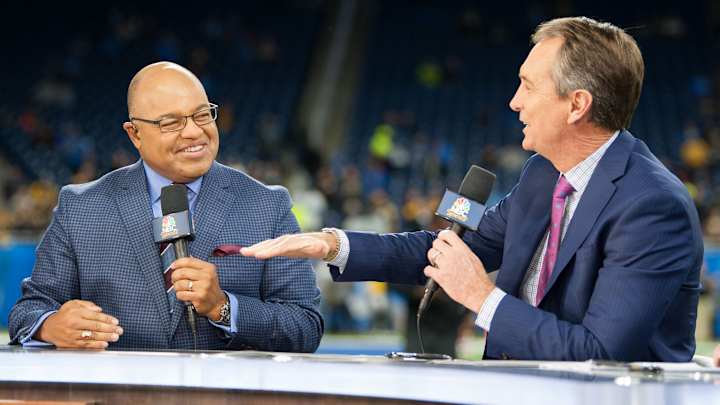 Mike Tirico and Cris Collinsworth Are in a Tough Spot on Sunday Night Mike Tirico and Cris Collinsworth Are in a Tough Spot on Sunday Night