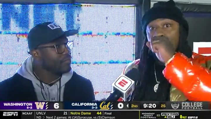 Marshawn Lynch's NSFW comments during college football game going viral