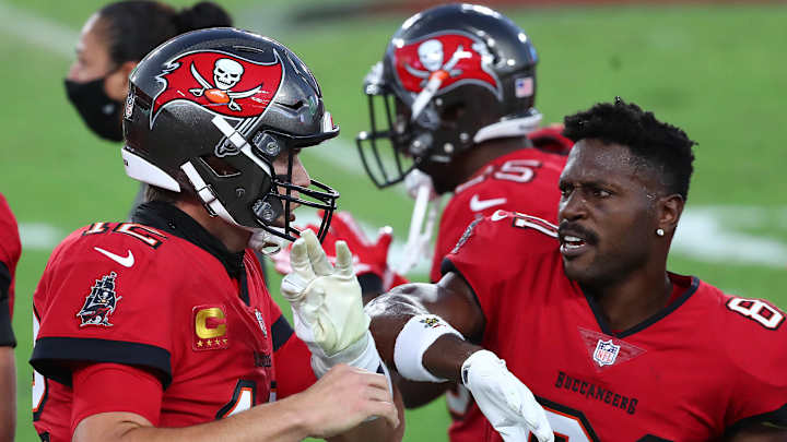 Antonio Brown Called Out During Podcast for Taking Shots at Tom Brady