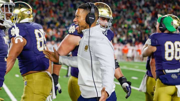 Marcus Freeman Talks Benjamin Morrison, Offensive Line Domination, Punt Block In Clemson Win