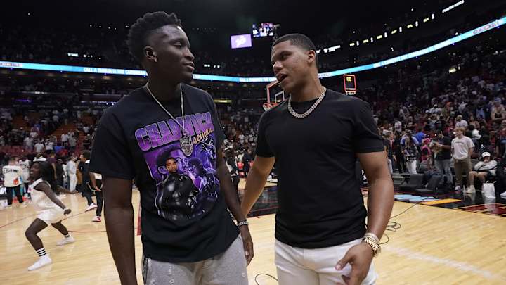 Miami Heat’s Victor Oladipo Does a Pre-Game Tribute for Actor Chadwick Boseman