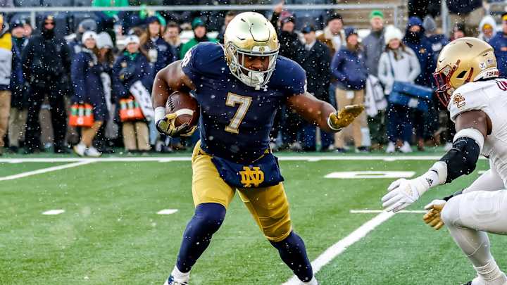 Notre Dame Running Back Audric Estime Declares For The NFL Draft, To Skip Bowl Game