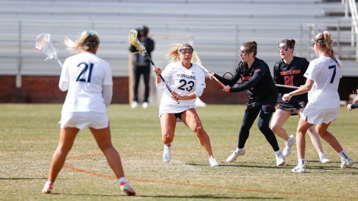 Virginia Women's Lacrosse Holds Off Princeton 14-12 to Remain Unbeaten