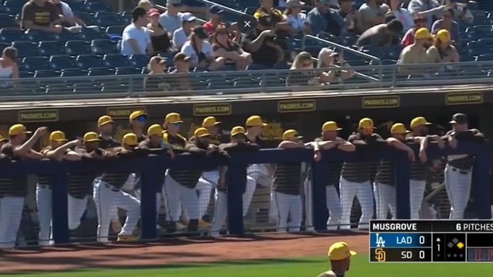 MLB Fans Had So Many Jokes About Padres’ Overcrowded Dugout in Spring Training MLB Fans Had So Many Jokes About Padres’ Overcrowded Dugout in Spring Training