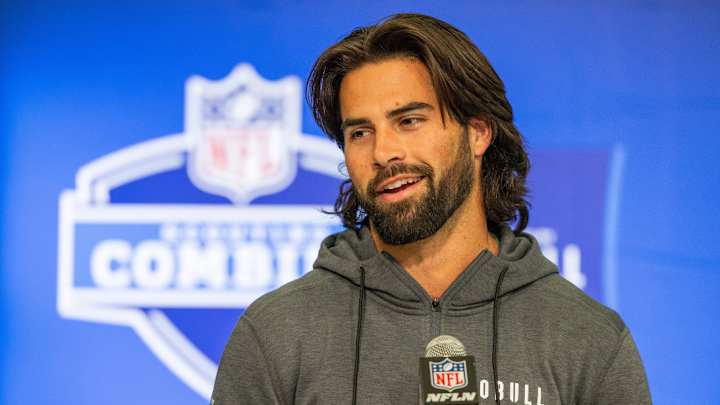 Notre Dame Quarterback Sam Hartman Speaks To Media At The NFL Scouting Combine Notre Dame Quarterback Sam Hartman Speaks To Media At The NFL Scouting Combine