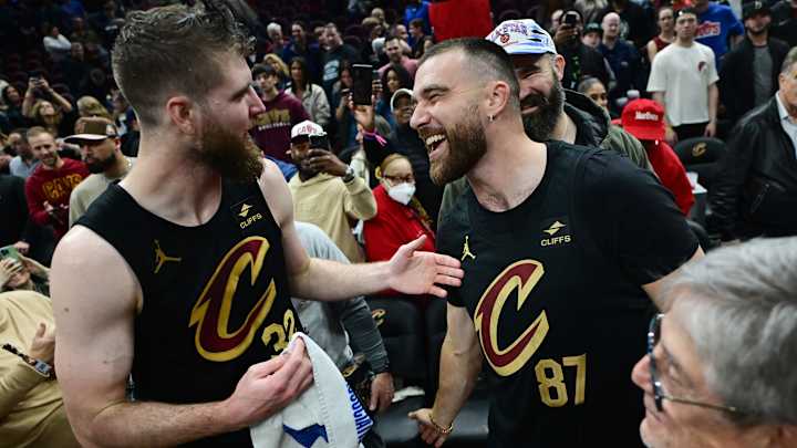 Cavs Forward Dean Wade Celebrates With Travis Kelce After Leading Comeback Win