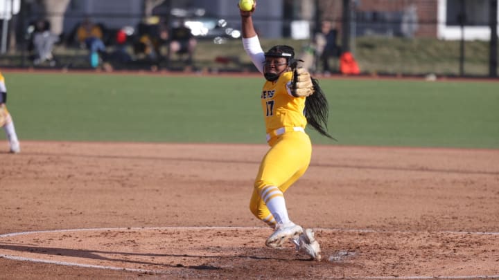 Missouri Softball Outlasts Kansas City in Pitcher's Duel Missouri Softball Outlasts Kansas City in Pitcher's Duel