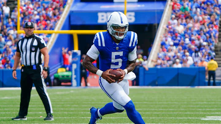 Colts' Richardson Gets Quick Lesson, Improves in Debut vs. Bills