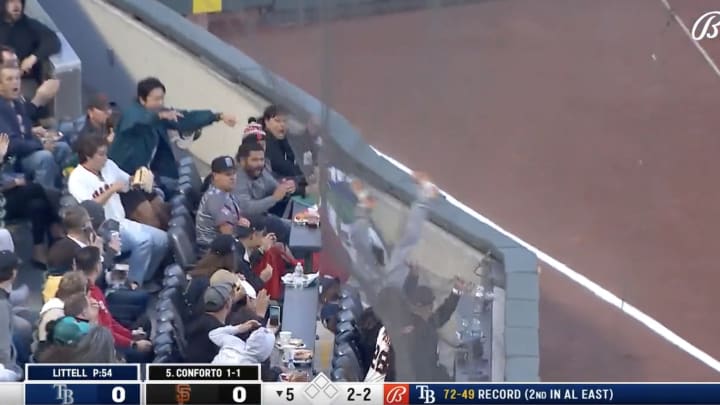 Randy Arozarena Went Flying Into the Stands and Bounced Back Like It Was Nothing Randy Arozarena Went Flying Into the Stands and Bounced Back Like It Was Nothing