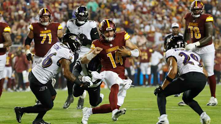 WATCH: Commanders Sam Howell Sparkles in First Half vs. Ravens