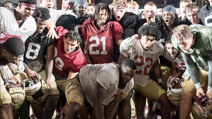 WATCH: FSU RB Trey Benson Breaks The Rock As Seminoles Conclude Preseason Camp