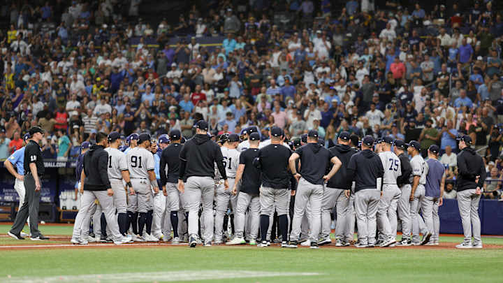 Benches Clear Twice as Tempers Flare Between Tampa Bay Rays, New York Yankees