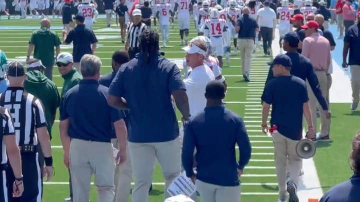 Lane Kiffin Engages In Heated Moment with Tulane Players Prior to Ole Miss Win Lane Kiffin Engages In Heated Moment with Tulane Players Prior to Ole Miss Win