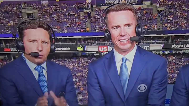 Matt Ryan’s First NFL Game in CBS Booth Came With a Subtle 28-3 Troll Matt Ryan’s First NFL Game in CBS Booth Came With a Subtle 28-3 Troll