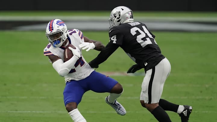 Battle Between Receivers as the Raiders Play the Bills