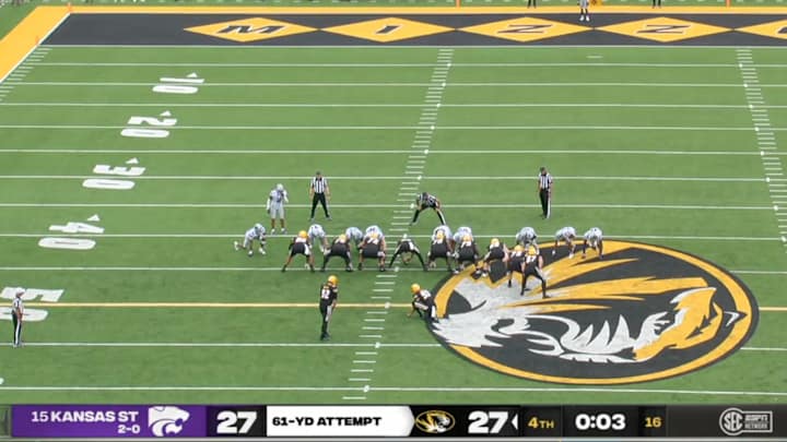 Missouri’s Harrison Mevis Drills Last-Second 61-Yard FG to Upset Kansas State