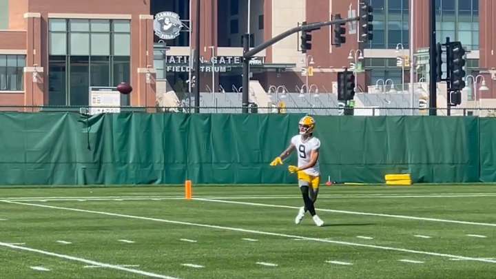 Watch: Packers WR Christian Watson Practices
