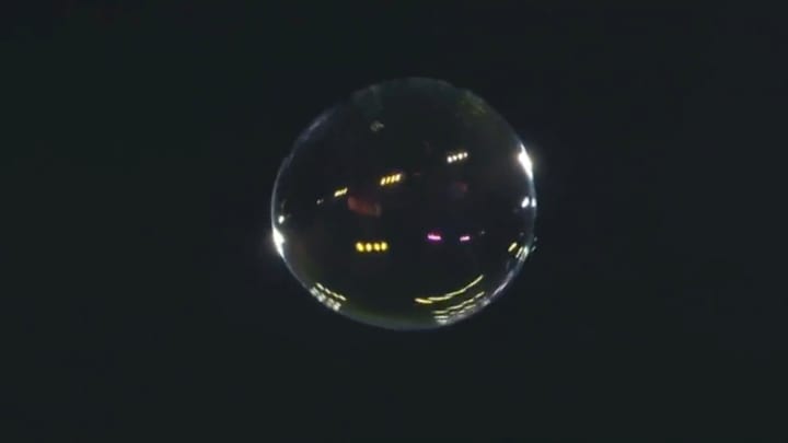 Dodgers Game Briefly Delayed by Enormous Bubble