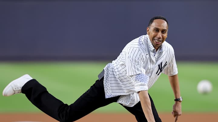 Stephen A. Smith Thanks Kid Cudi for Distracting Everyone With Dreadful First Pitch of His Own Stephen A. Smith Thanks Kid Cudi for Distracting Everyone With Dreadful First Pitch of His Own