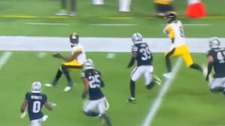 George Pickens Tried to Lay Out Raiders Defender With the Craziest Block