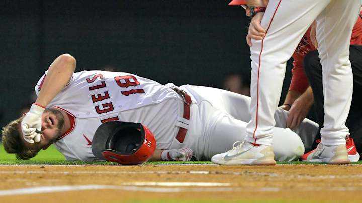 Los Angeles Angels Rookie Nolan Schanuel Extends Historic Streak But Leaves With Injury Los Angeles Angels Rookie Nolan Schanuel Extends Historic Streak But Leaves With Injury
