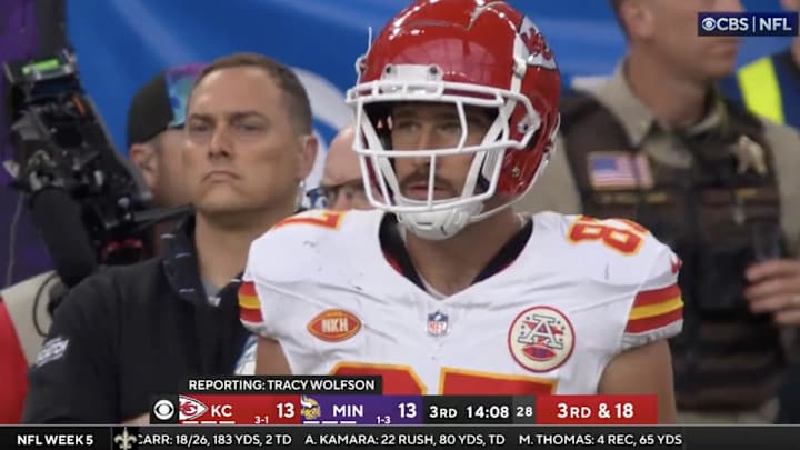 Travis Kelce Returned to Chiefs-Vikings Game After Suffering Injury, and Everyone Made the Same Taylor Swift Joke
