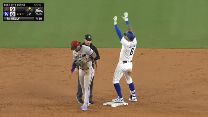 MLB Fans Ripped Dodgers OF for Over-the-Top Celebration While Trailing Diamondbacks by Nine Runs