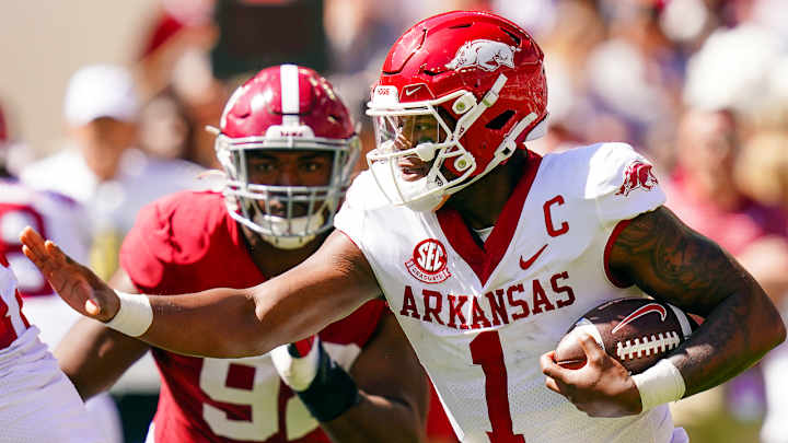 WATCH: Hogs QB KJ Jefferson, DL Landon Jackson