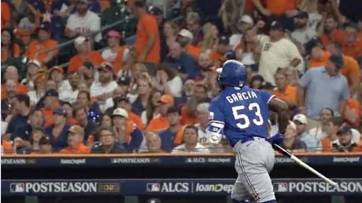 This View of Astros Fans Leaving Game 6 During Adolis Garcia’s Home Run Trot is Too Good