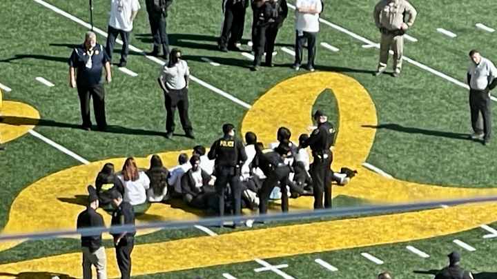 Start of Cal Game Delayed by Protesters Start of Cal Game Delayed by Protesters